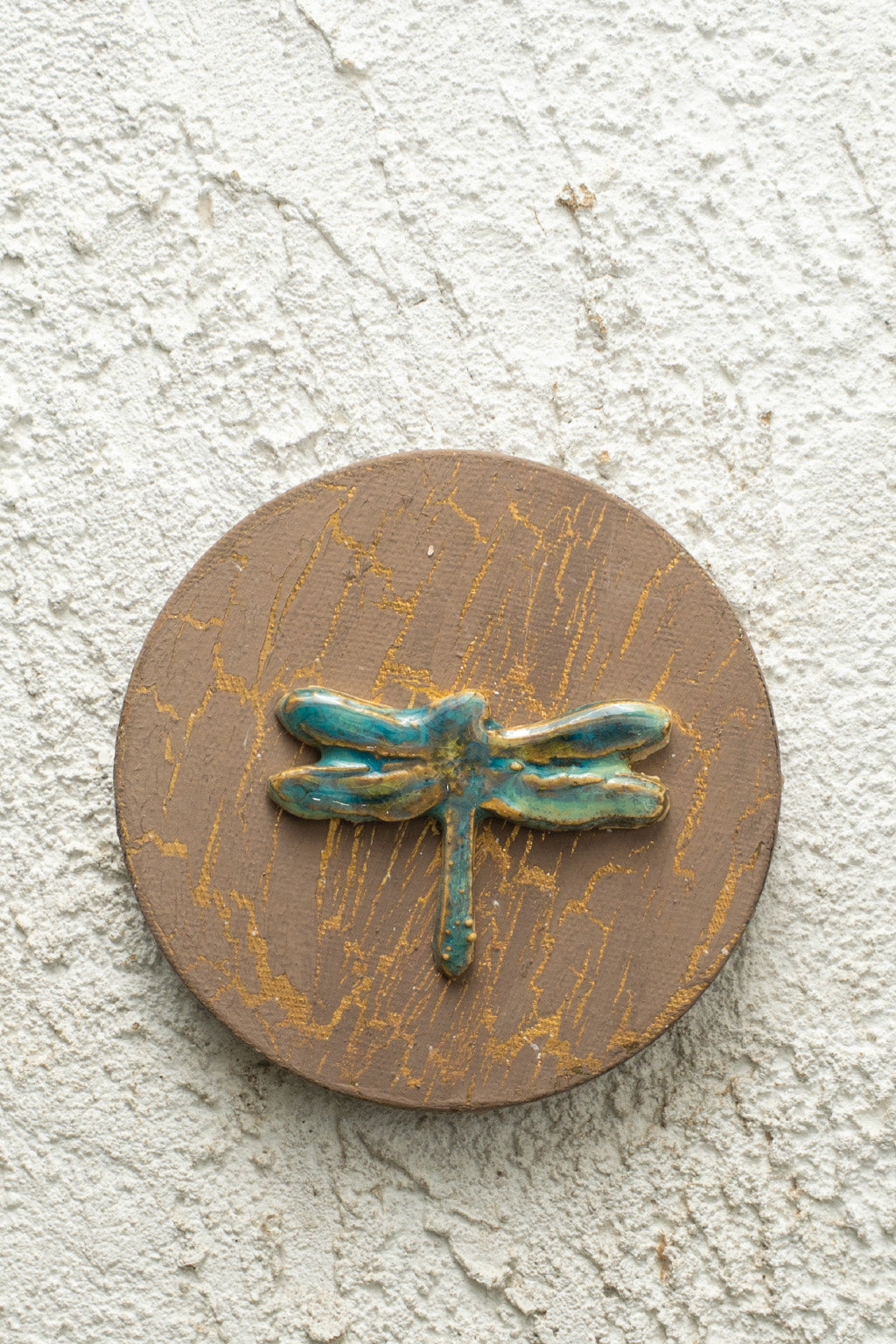 Golden Glaze Dragonfly Medallion