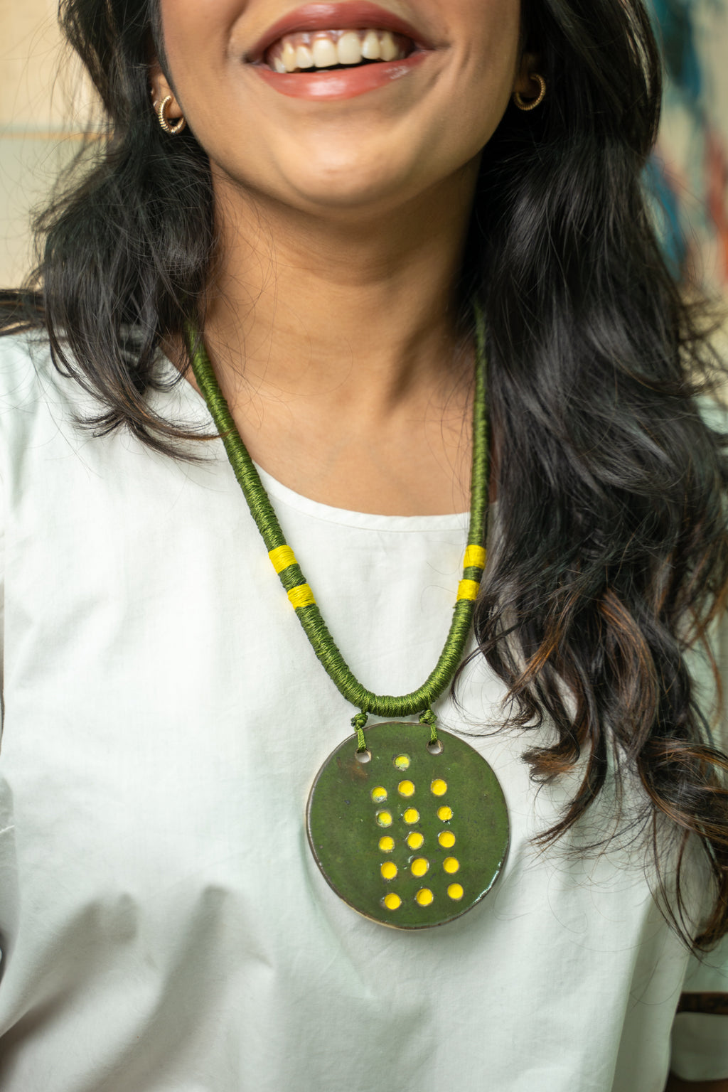 Handcrafted Ceramic Pendant Necklace