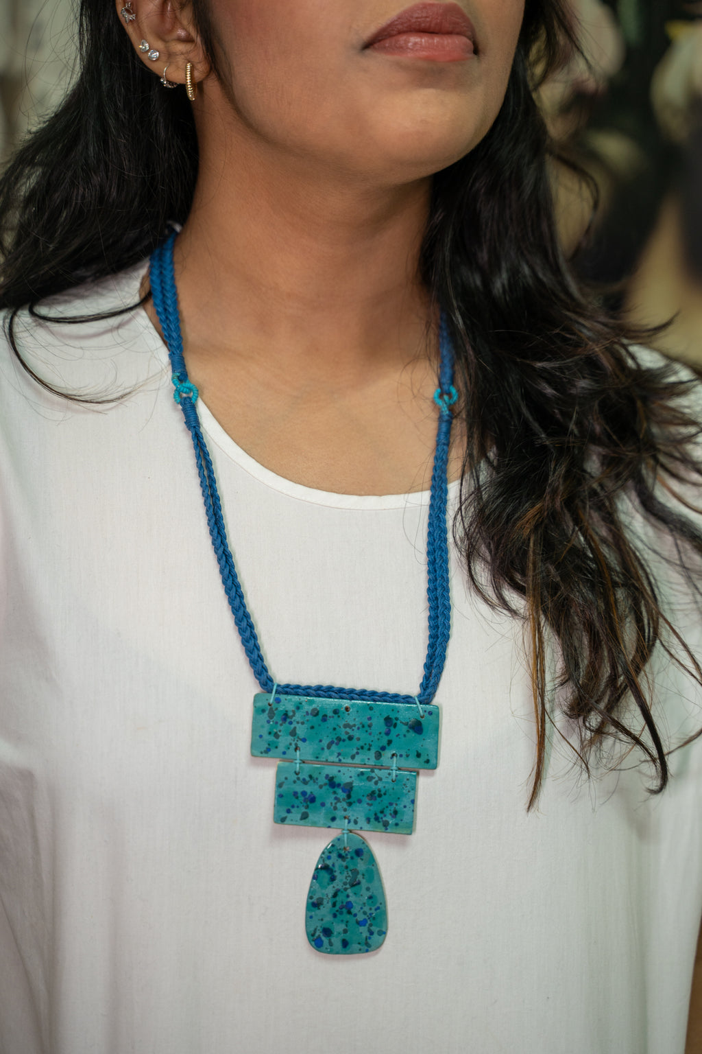 Handcrafted Geometric Ceramic Necklace
