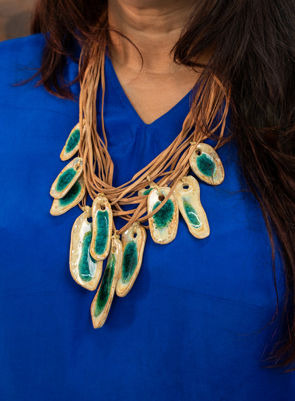 Handcrafted Ceramic Drop Necklace