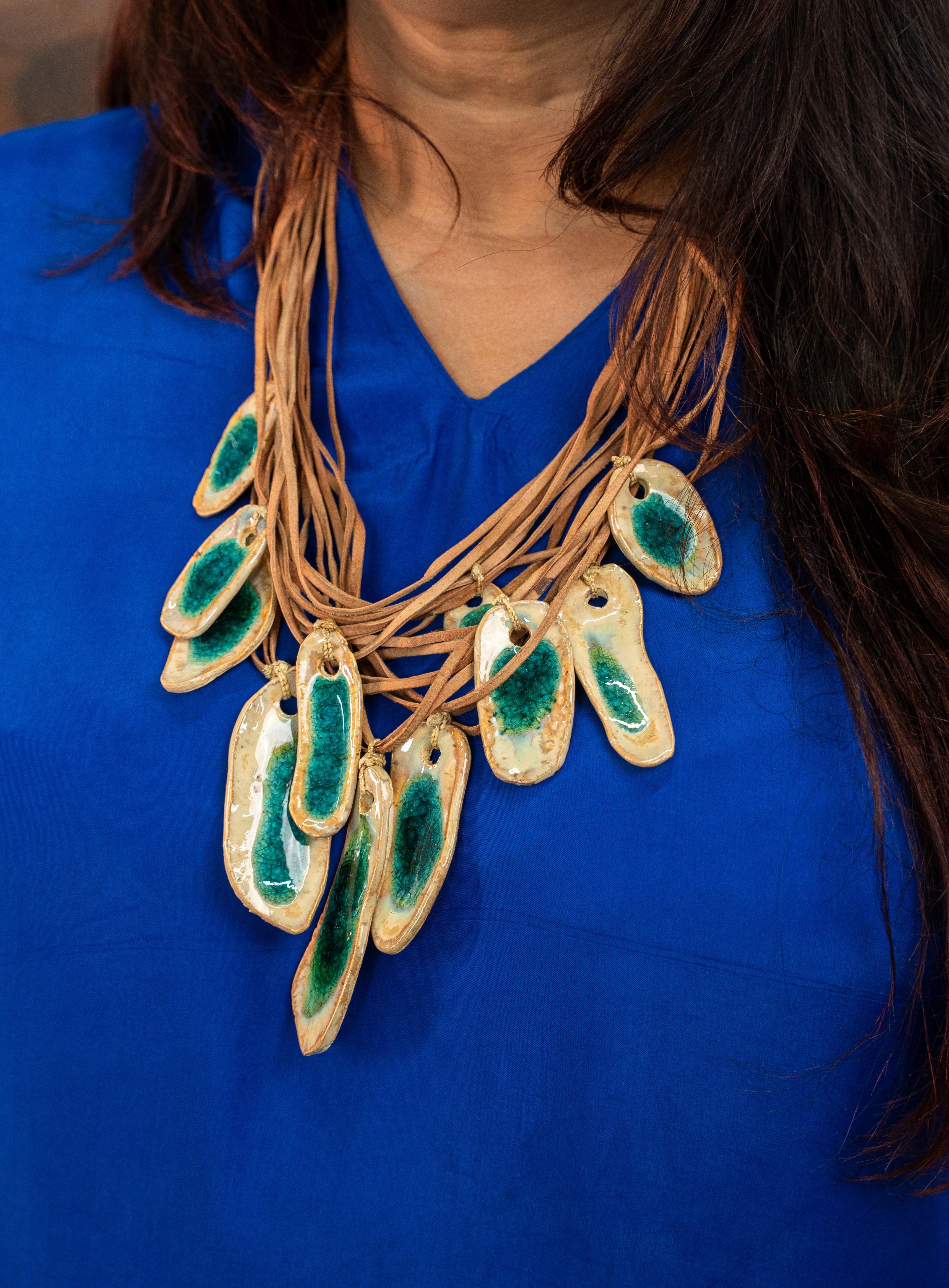 Handcrafted Ceramic Drop Necklace