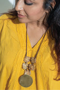 Handcrafted Ceramic & Brass Fusion Necklace