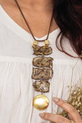 Handcrafted Ceramic & Brass Fusion Necklace