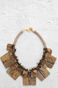 Handcrafted Ceramic & Brass Fusion Necklace