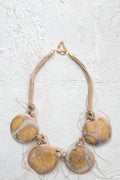 Handcrafted Ceramic & Brass Fusion Necklace