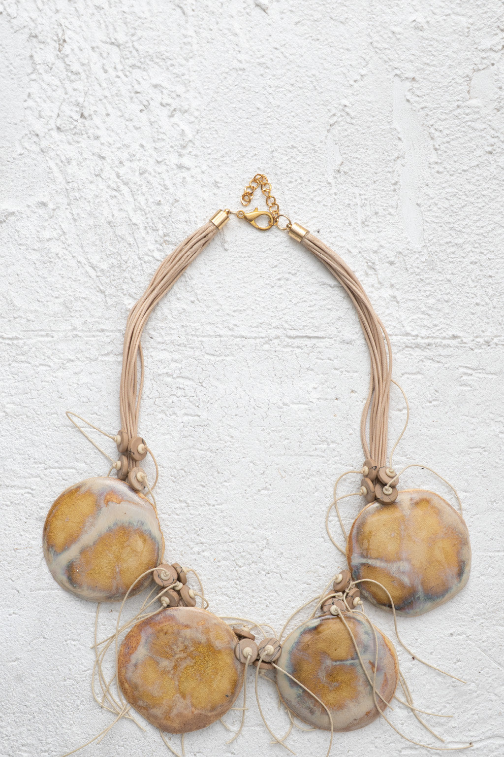 Handcrafted Ceramic & Brass Fusion Necklace