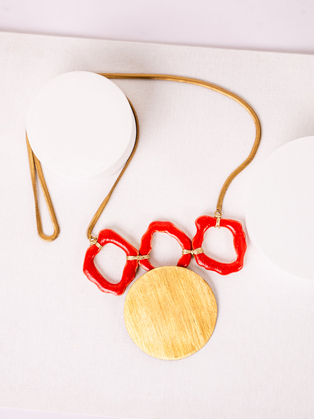 Handcrafted Ceramic & Brass Fusion Necklace