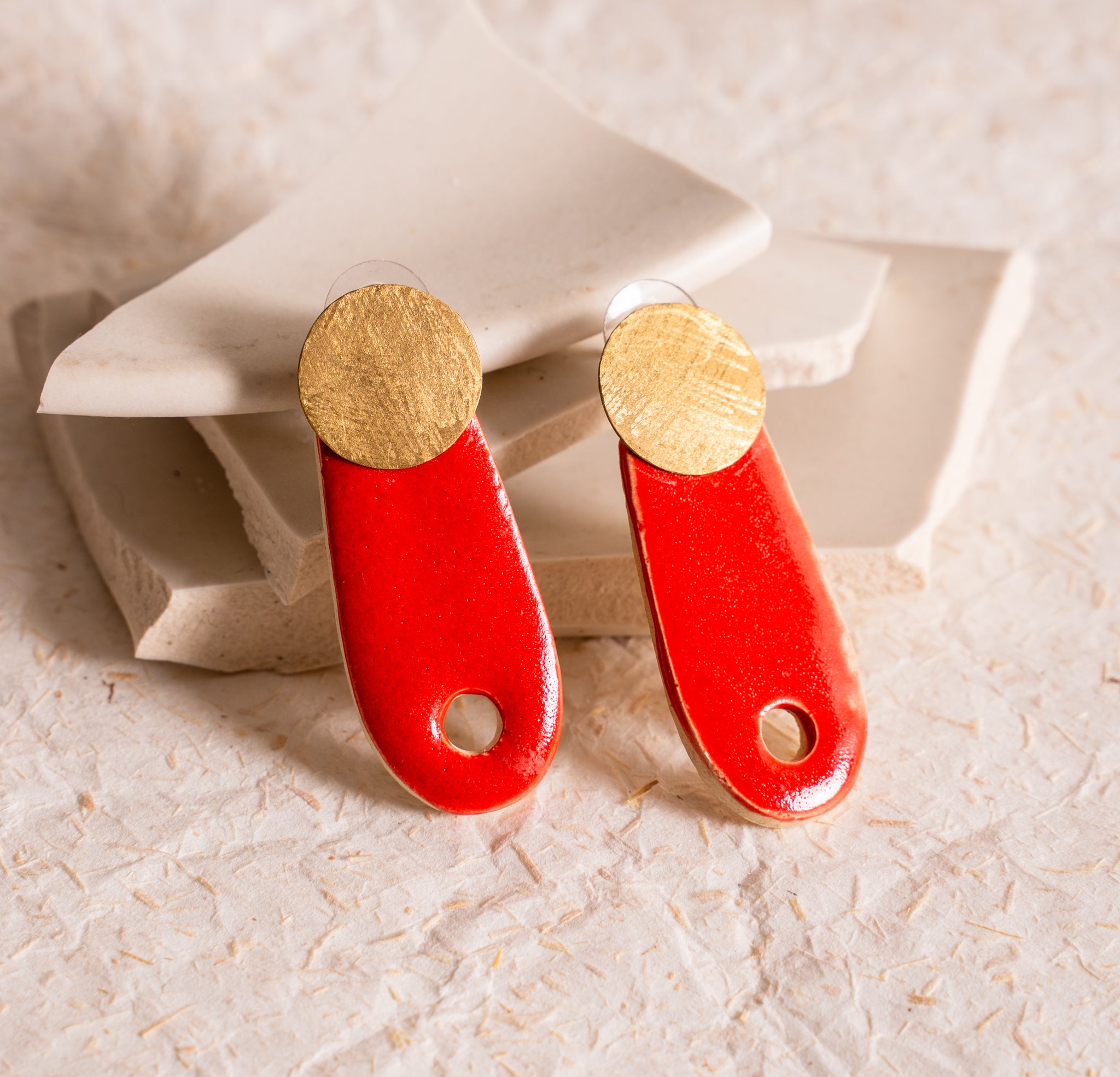 Handcrafted Ceramic Drop Earrings