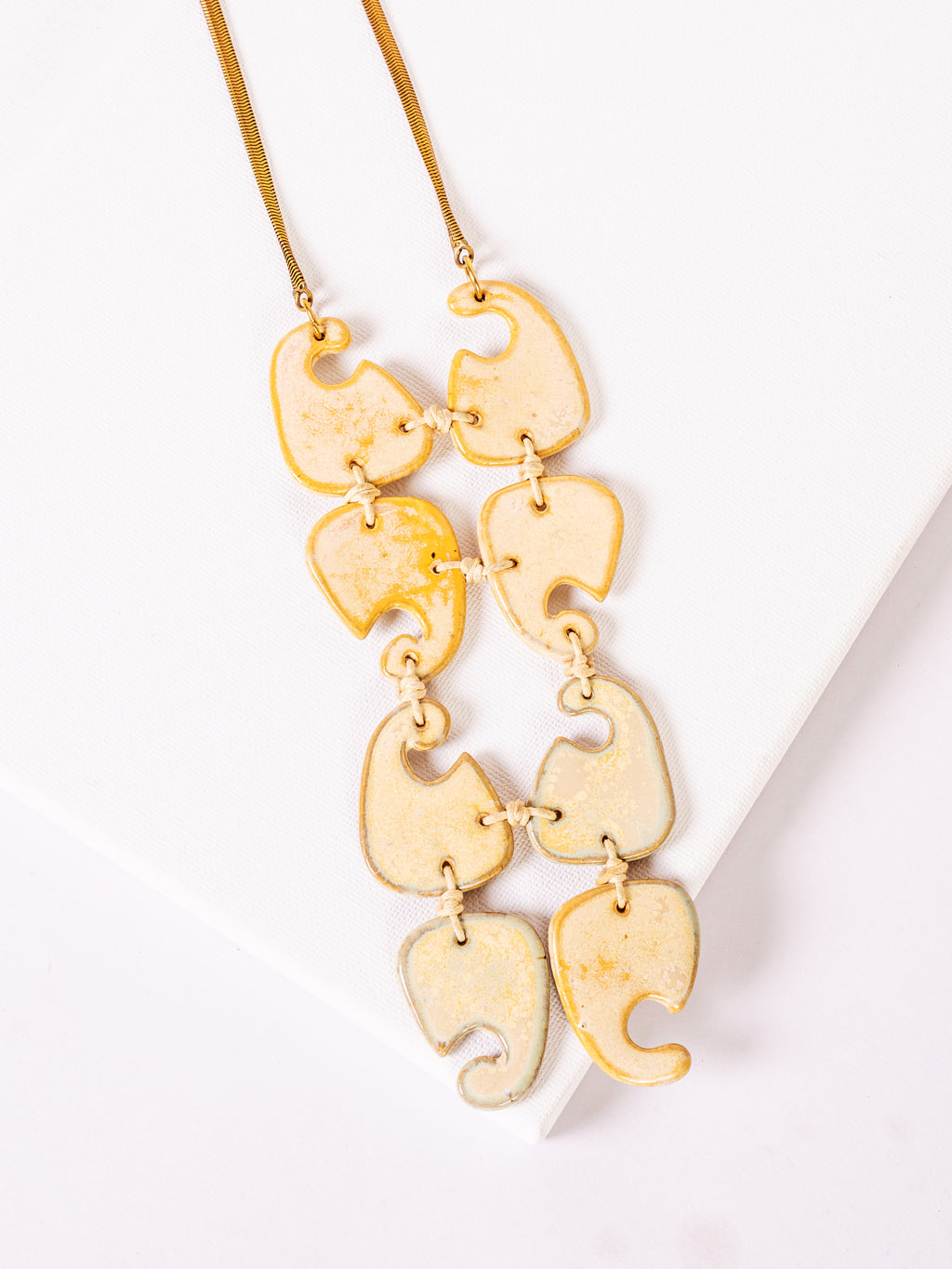 Handcrafted Ceramic & Brass Fusion Necklace