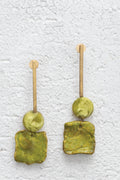 Handcrafted Ceramic & Brass Fusion Earrings