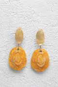 Handcrafted Ceramic & Brass Fusion Earrings
