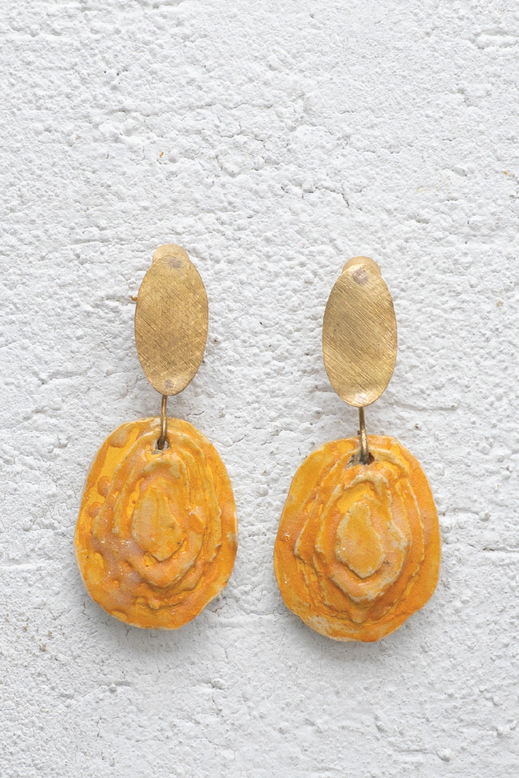 Handcrafted Ceramic & Brass Fusion Earrings