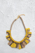 Handcrafted Ceramic & Brass Fusion Necklace