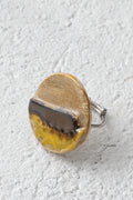 Handcrafted Ceramic & Brass Fusion Ring