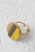 Handcrafted Ceramic & Brass Fusion Ring